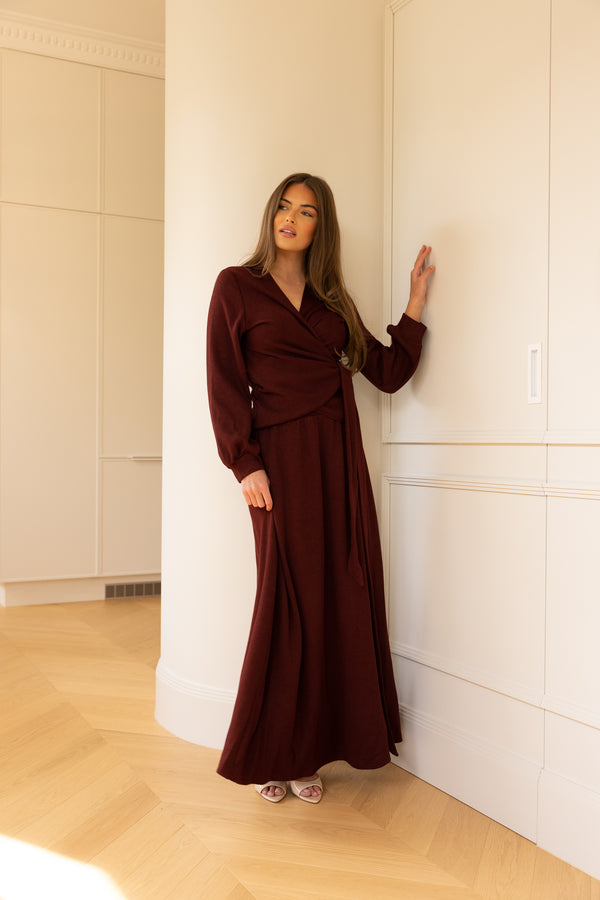 Cherry Soufflé Knit Maxi Skirt