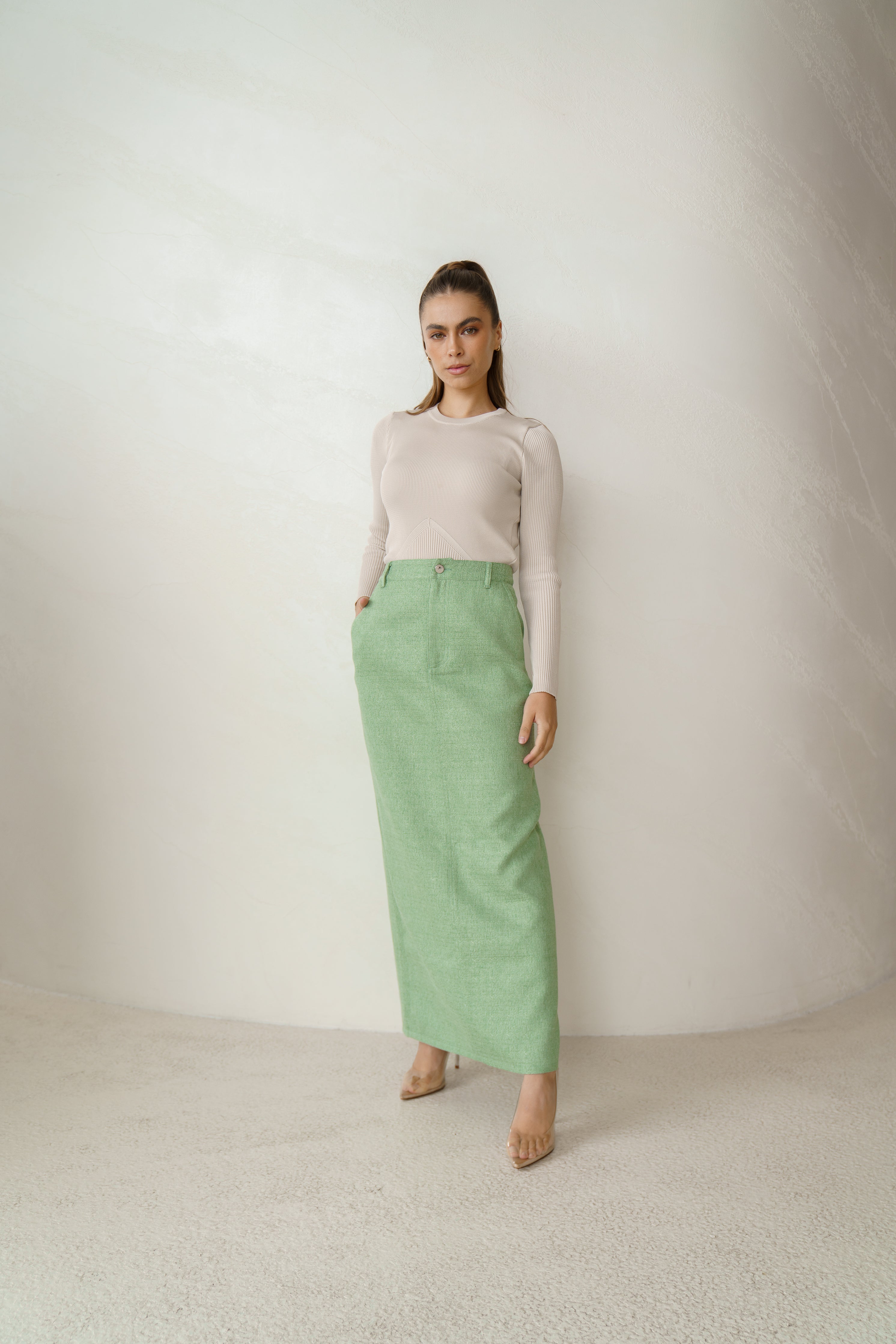 Diana Pencil Skirt Pistachio – ERRAY PTY LTD