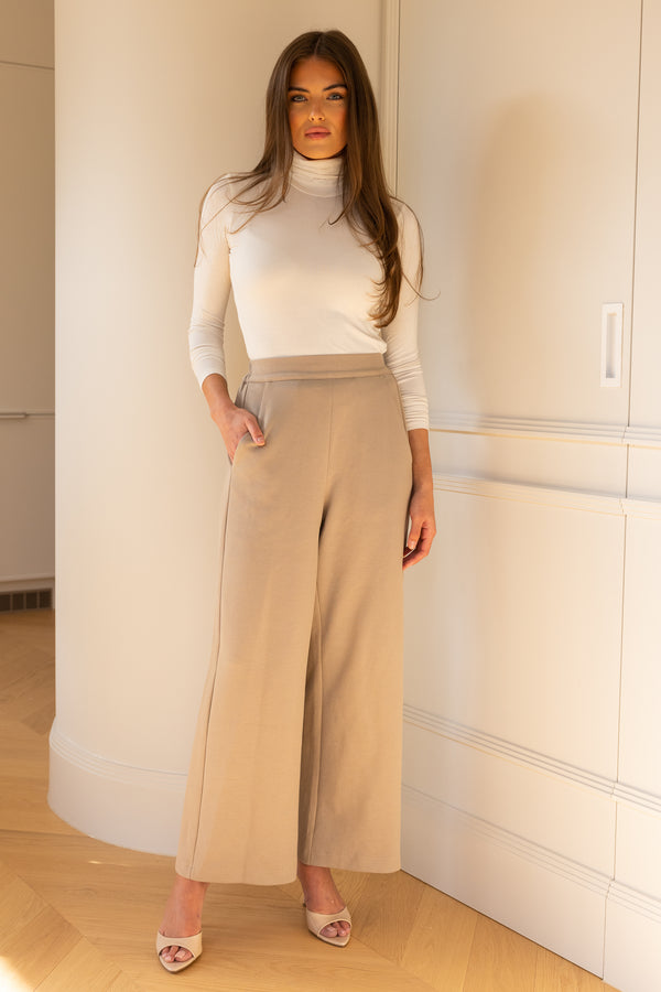 Almond Truffle Straight Pants